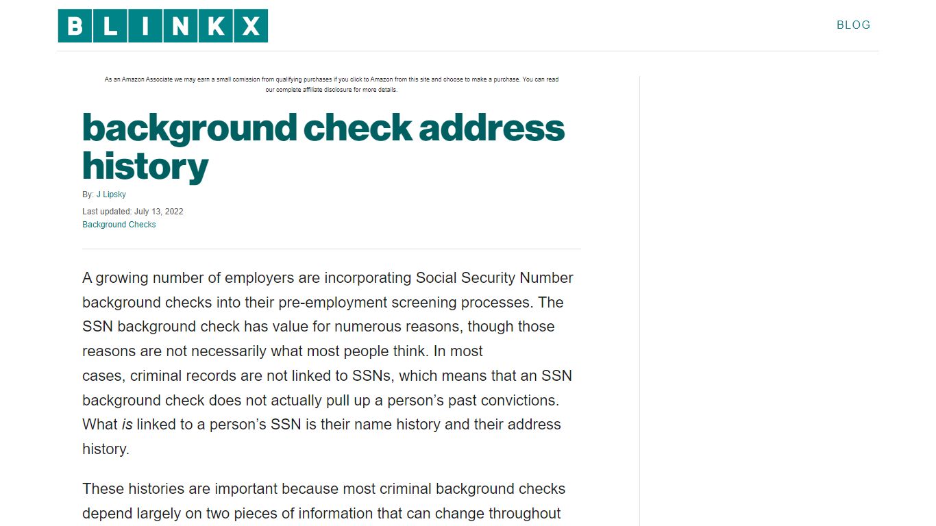 background check address history - Blinkx